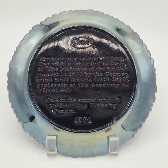 Vintage Fenton Carnival Glass Mother's Day Plate 1974 - Picture 2 of 6